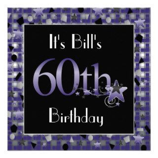 Happy 60th Birthday Party Invitation Personalized