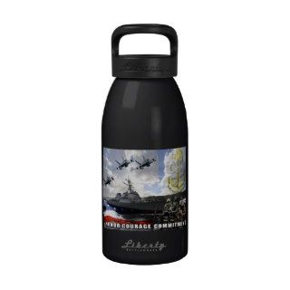 US Navy Honor Courage Commitment water Bottle