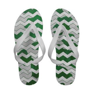 Cow Green and White Print Flip Flops