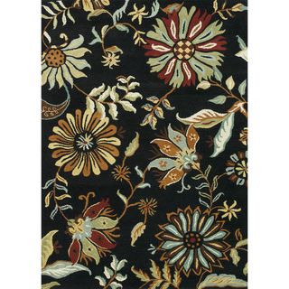 Hand Tufted Leighton Black Wool Rug (7'6 x 9'6) Alexander Home 7x9   10x14 Rugs