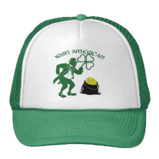 Irish American Leprechaun with Pot of Gold Mesh Hats