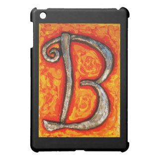 Letter B Mixed Media 3D Relief Chubby Art Painting iPad Mini Covers