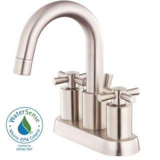 Belle Foret Modern 4 in. Centerset 2 Handle Bathroom Faucet in Brushed Nickel with Cross Handle DISCONTINUED F70AD200BNV
