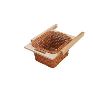 Rev A Shelf 14 in. Rattan Basket with Euro Rails and Clear Plastic Liner  DISCONTINUED 4WB 320I