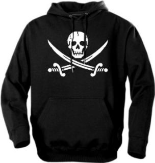 Biker Hoodies   Pirate Skull and Swords Adult Biker Hoodie #525 (Adult XX Large, Black) Novelty Hoodies Clothing