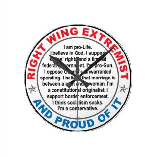 Right Wing Extremist Round Wall Clock