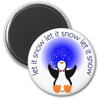 Let It Snow Day Penguin Refrigerator Magnet