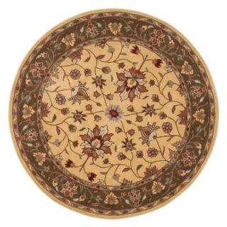 Home Decorators Collection Warwick Gold and Green 5 ft. 9 in. Round Area Rug 0256560530