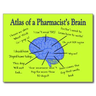Funny Pharmacist's Brain Gifts Postcard