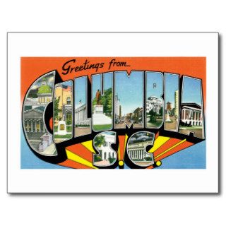 Greetings Columbia, South Carolina Postcard