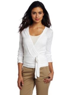 525 America Women's Ballet Wrap Top Sweater, Bleach White, Small Pullover Sweaters