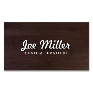 Natural Brown Wood with Stylized Text Business Card Template