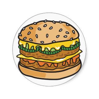 retro cheese hamburger sticker