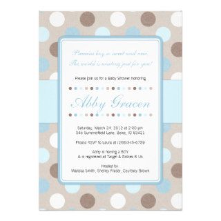 Baby Shower Invitations Boys, Blue, Brown, 858