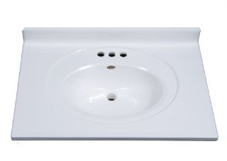 Imperial FS3119SPW Bathroom Vanity Top with Recessed Center Oval Bowl, Solid White Gloss Finish, 31 Inch Wide by 19 Inch Deep   Vanity Sinks  