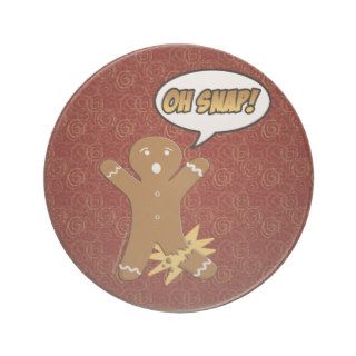 Oh Snap Funny Gingerbread Man Beverage Coasters