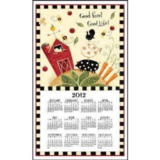 Farm Animals Linen Kitchen Towel Calendar 2012  Wall Calendars 
