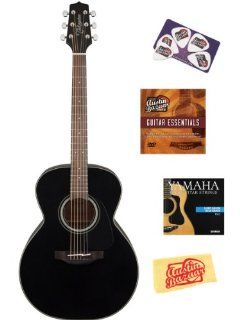 Takamine GN30 BLK G Series NEX Acoustic Guitar Bundle with Instructional DVD, Strings, Pick Card, and Polishing Cloth   Black 
