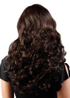 Western Womens Fashion Long CHESTNUT Natural Wig Wave Curly Full Wigs JF010351  Hair Replacement Wigs  Beauty