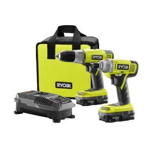 Ryobi 18 Volt One+ Lithium Ion Drill and Impact Driver Combo Kit (2 Tool) P882
