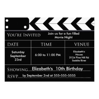 MOVIE NIGHT Birthday Party Invitation