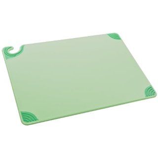 San Jamar CBG182412 Saf T Grip Co Polymer Standard Size Cutting Board, 24" Length x 18" Width x 1/2" Thick, Green