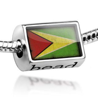 Beads "Guyana Flag with a vintage look"   Pandora Charm & Bracelet Compatible NEONBLOND Jewelry & Accessories Jewelry