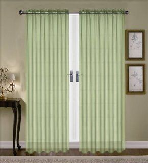 Editex 88PANEL9029 95 in. Monique Voile Panel in Green   Window Treatment Curtains