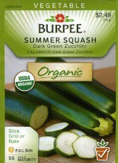 Burpee 60935 Organic Squash, Summer Dark Green Zucchini Seed Packet  Vegetable Plants  Patio, Lawn & Garden