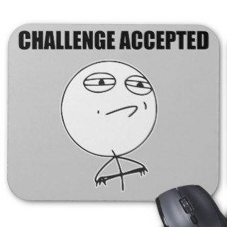 Challenge Accepted Rage Face Comic Meme Mousepads