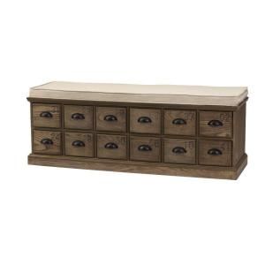 Home Decorators Collection Corollary 12 Drawers Driftwood Shoe Storage Bench 1587300820