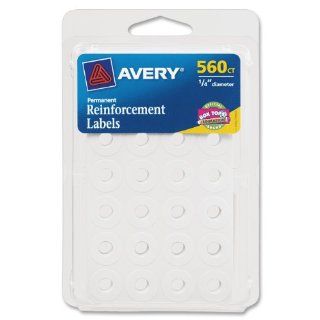 Avery Self Adhesive Reinforcement Labels, 0.25 Inches, Round, White, Pack of 544 (6002)  All Purpose Labels 