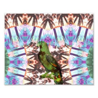 Exotic Parrot On Tropical Palm Trees Kaleidoscope Photographic Print