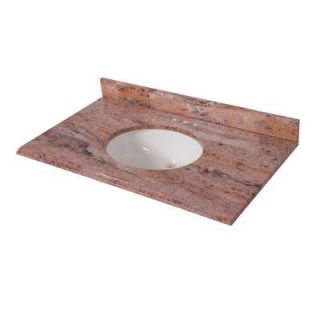 St. Paul 37 in. x 22 in. Stone Effects Vanity Top in Bordeaux with White Basin SEO3722COM BO
