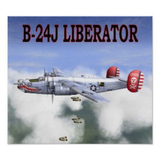 B 24J LIBERATOR BOMBS AWAY POSTER