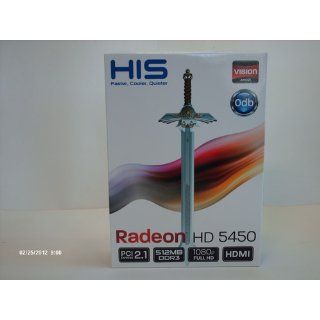 HIS H545HO512 Radeon HD 5450 Silence 512 MB (32bit) DDR3 HDMI DL DVI (HDCP) VGA PCI Express 2.1 Video Card Retail (RoHS) Electronics