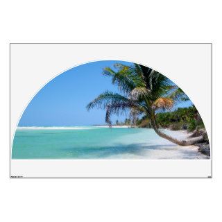 Hawaiian beach paradise wall decal semi circle