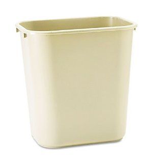 Rubbermaid Commercial   Deskside Plastic Wastebasket, Rectangular, 7 gal, Beige   Sold As 1 Each   Easy to handle.