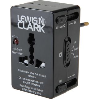 LEWIS N CLARK Universal 4 in 1 Adapter Plug, Black