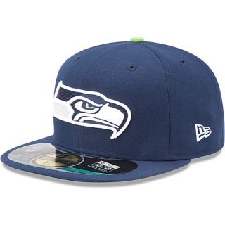 NEW ERA Mens Seattle Seahawks Official On Field 59FIFTY Fitted Hat   Size 7.