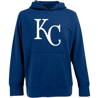 Antigua Mens Kansas City Royals Signature Hood Applique Pullover Sweatshirt  