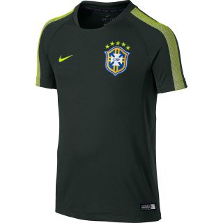 NIKE Boys Brasil Squad Short Sleeve Soccer Training Top   Size Large, Spruce