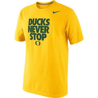 NIKE Mens Oregon Ducks Ducks Never Stop Verbiage Short Sleeve T Shirt   Size