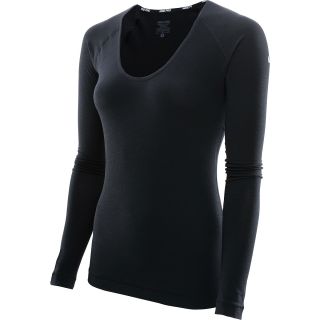 NIKE Womens Pro Core Fitted Studio Long Sleeve Shirt   Size Small, Black