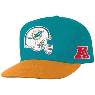NFL Team Apparel Youth Miami Dolphins Helmet Logo Snapback Team Color Cap  
