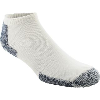 Thorlo Mens Thick Cushion Lo Cut Running Socks   Size Large, White/navy