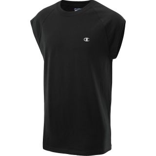 CHAMPION Mens Jersey Cap Sleeve T Shirt   Size 2xl, Black