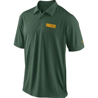 NIKE Mens Green Bay Packers Dri FIT FB Coaches Polo   Size Medium, Fir/gold