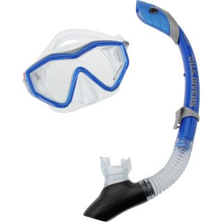 U.S. DIVERS Anacapa 1 Mask and Island Dry Snorkel Set   Size Adult, Blue
