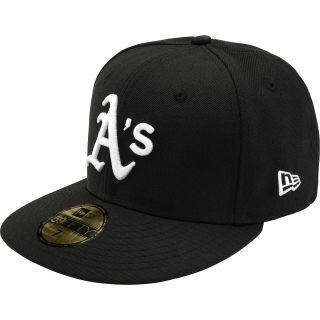 NEW ERA Mens Oakland Athletics 59FIFTY Basic Black and White Fitted Cap   Size